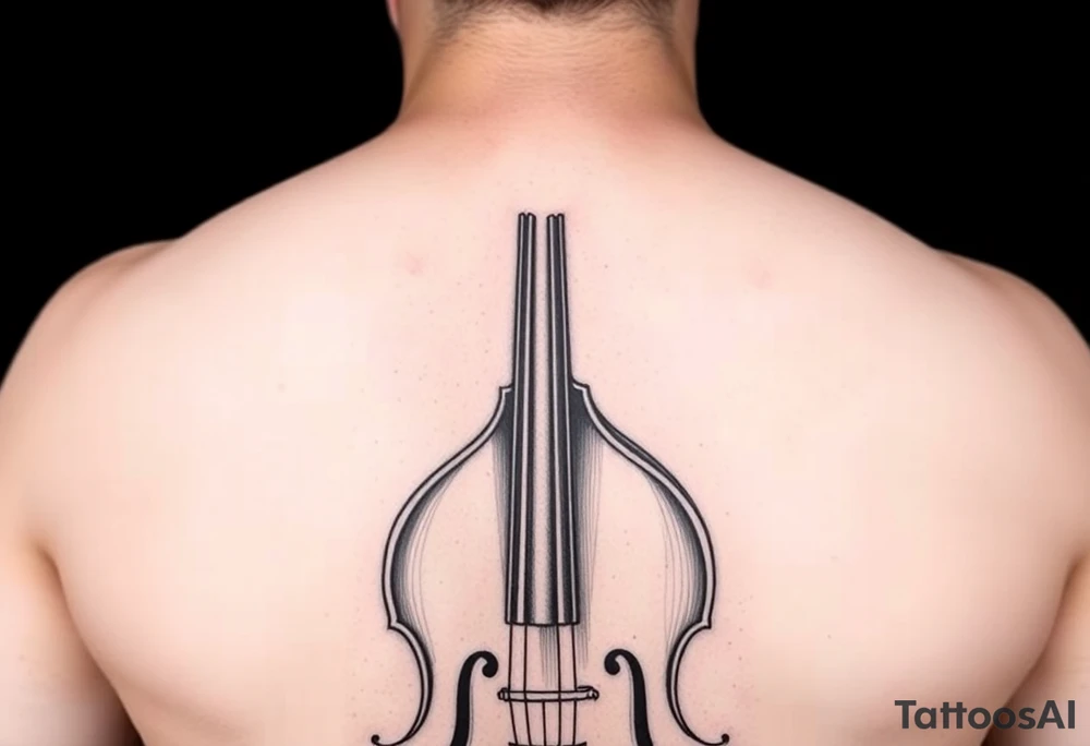 Upright double bass tattoo idea
