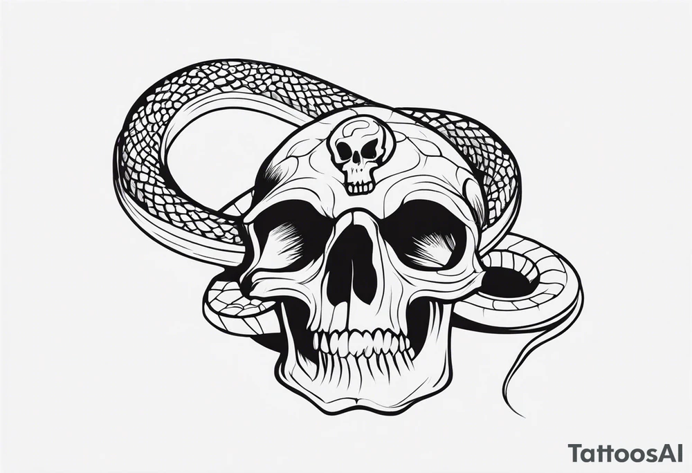 Snake with Skull tattoo idea