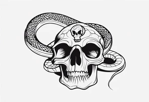 Snake with Skull tattoo idea