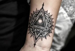 photographer trippy geometric tattoo idea