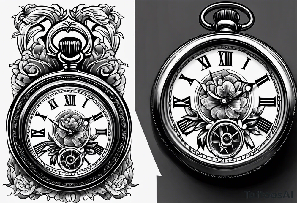 pocket watch tattoo drawing for men tattoo idea