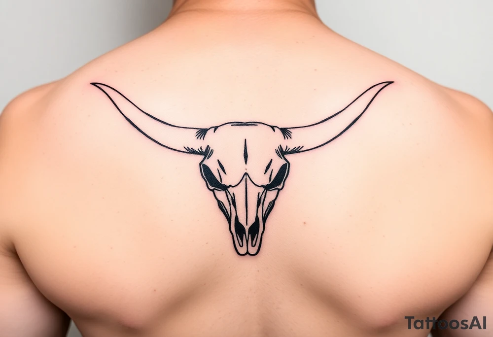 Longhorn skull with Texas flag tattoo idea