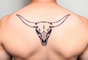 Longhorn skull with Texas flag tattoo idea