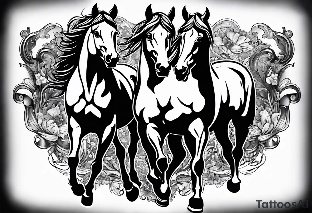 western, horses tattoo idea