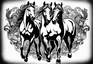 western, horses tattoo idea