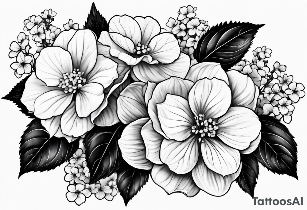 Hydrangeas flower tattoo idea