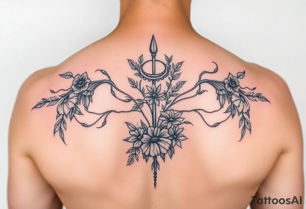 Female full back tattoo garden of eden tattoo idea