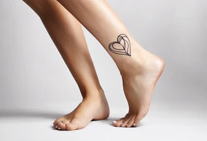 feminine unique minimalist tattoo on ankle symbolizing love tattoo idea