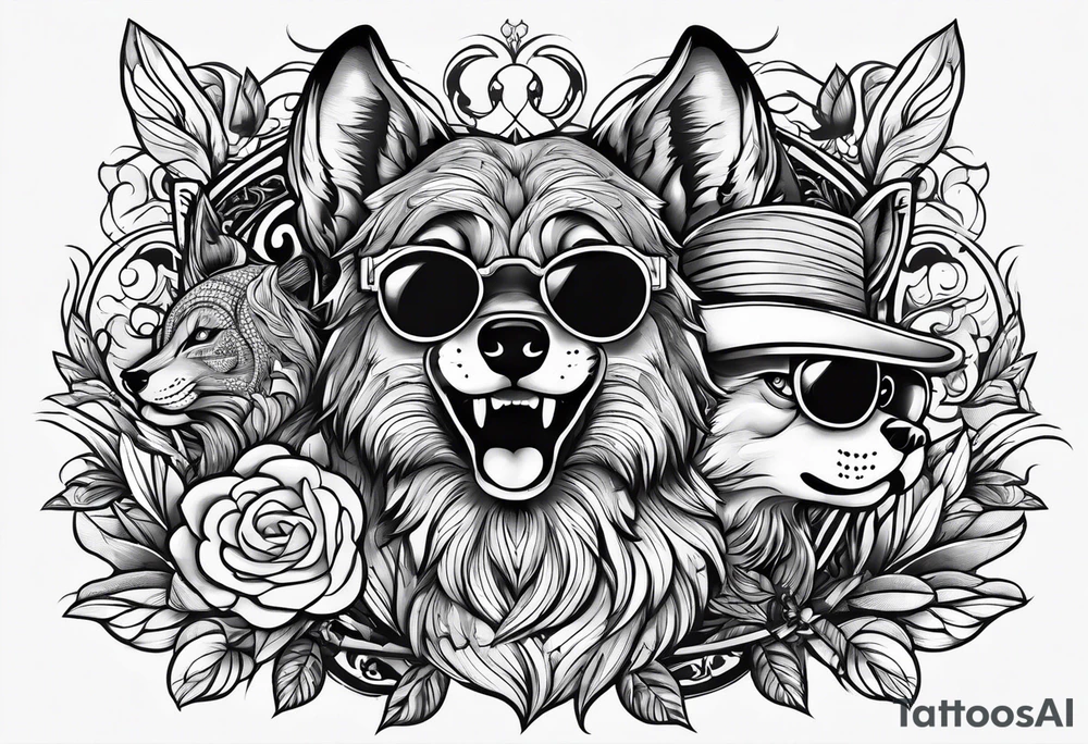 animal smoking cigarette tattoo idea