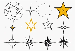 Stages of a star tattoo idea
