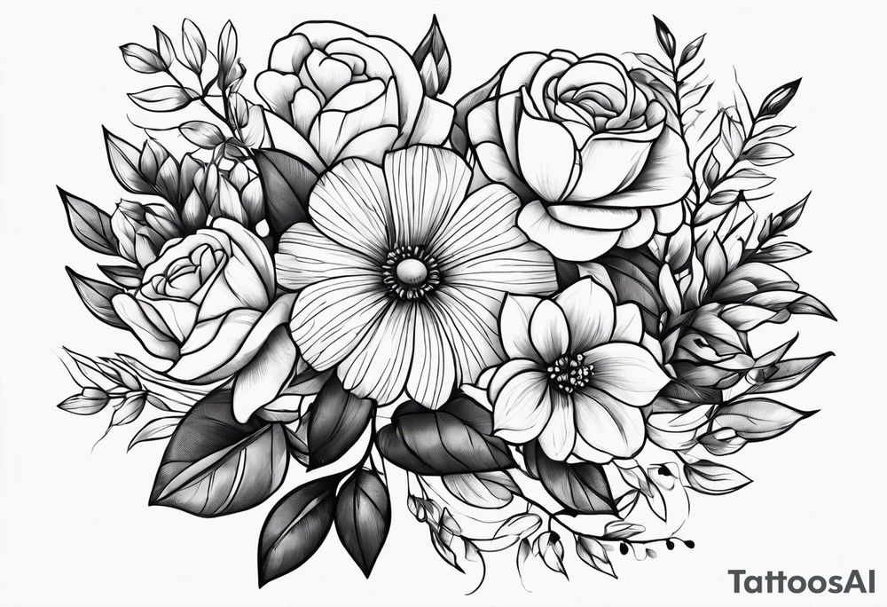 I want flowers with roman numerals in front say 4 22 tattoo idea