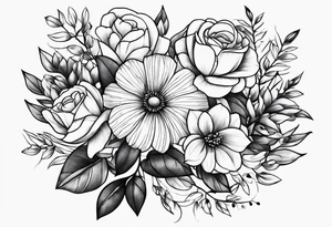 I want flowers with roman numerals in front say 4 22 tattoo idea