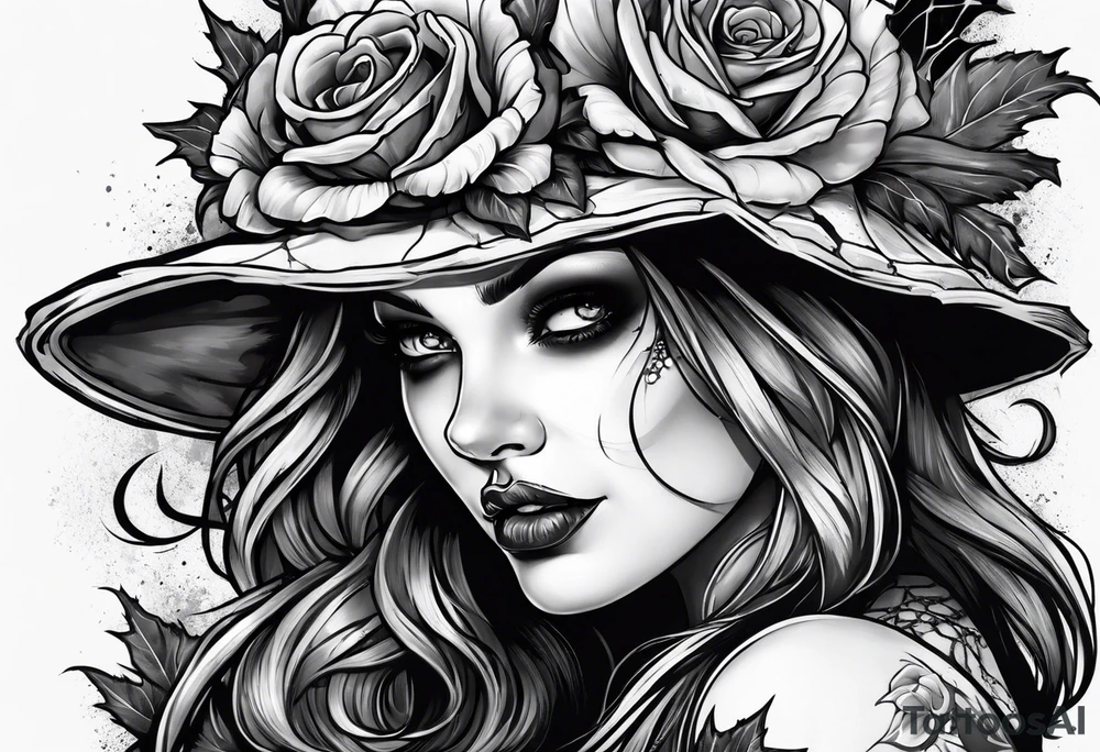 Zombie female tattoo idea