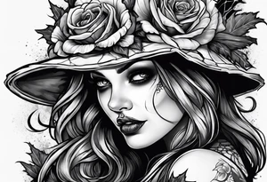 Zombie female tattoo idea