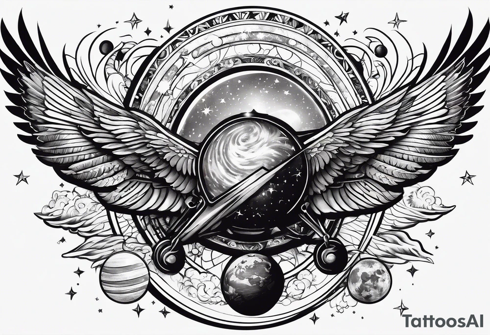 flying through the universe tattoo idea
