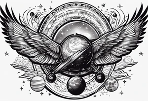 flying through the universe tattoo idea