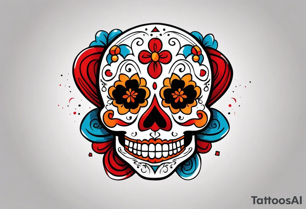 El triste payaso, sugar skull style tattoo idea