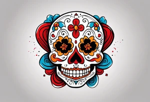 El triste payaso, sugar skull style tattoo idea