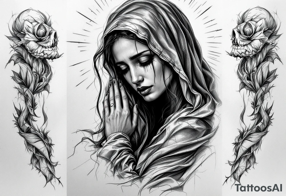 weeping virgin mary tattoo tattoo idea