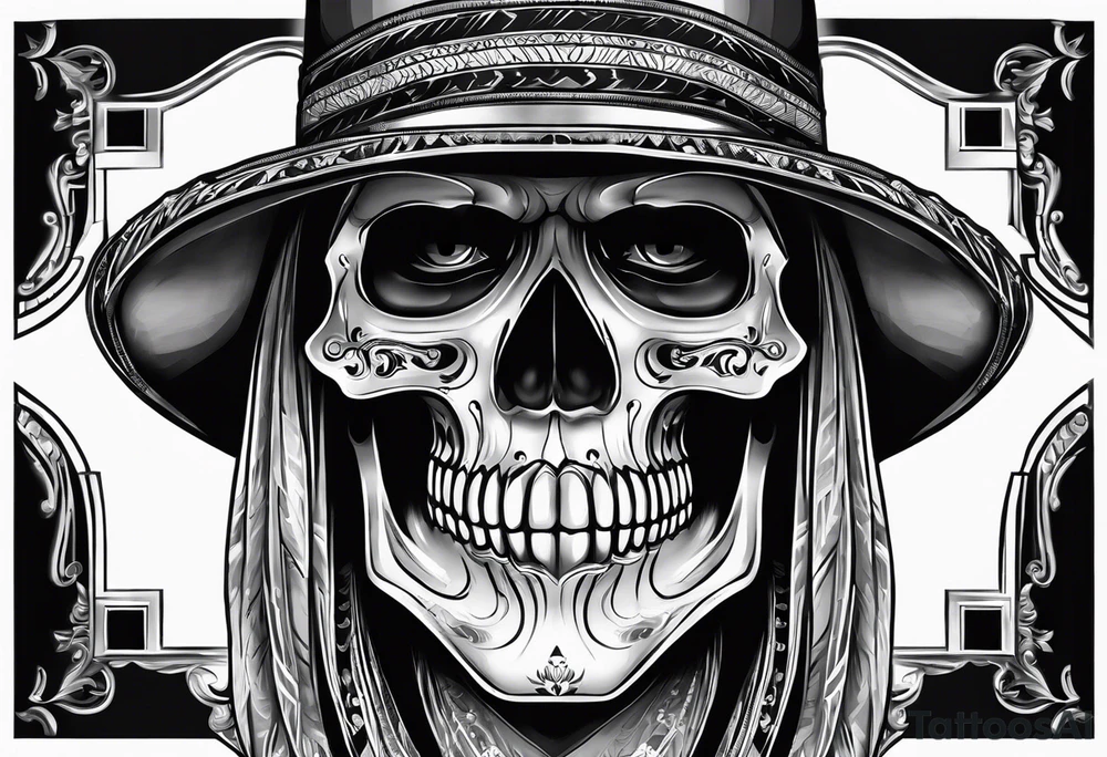 Ghost with sarape tattoo idea