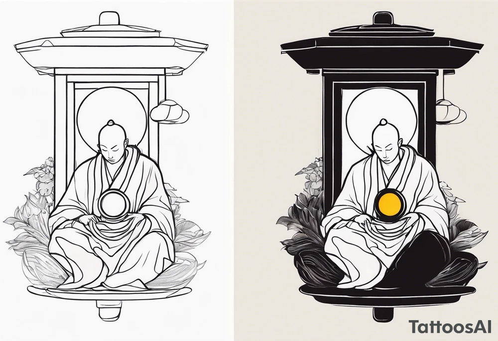 Zen Monk and a Traffic-light tattoo idea