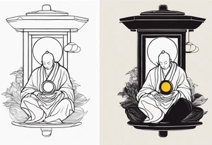 Zen Monk and a Traffic-light tattoo idea