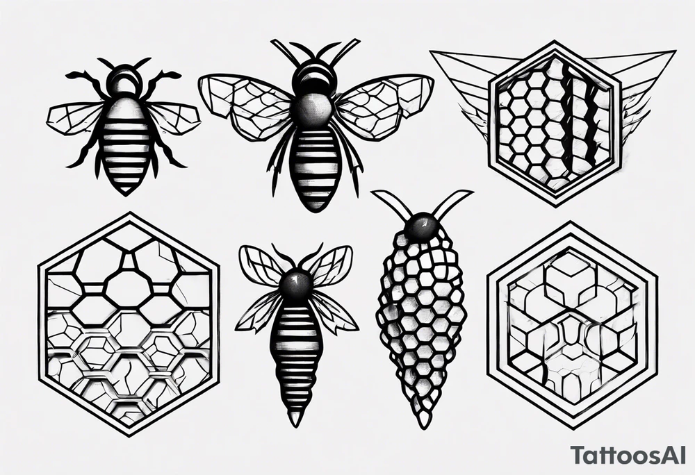Geometric honey comb tattoo idea