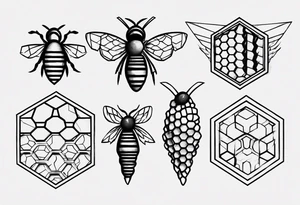 Geometric honey comb tattoo idea