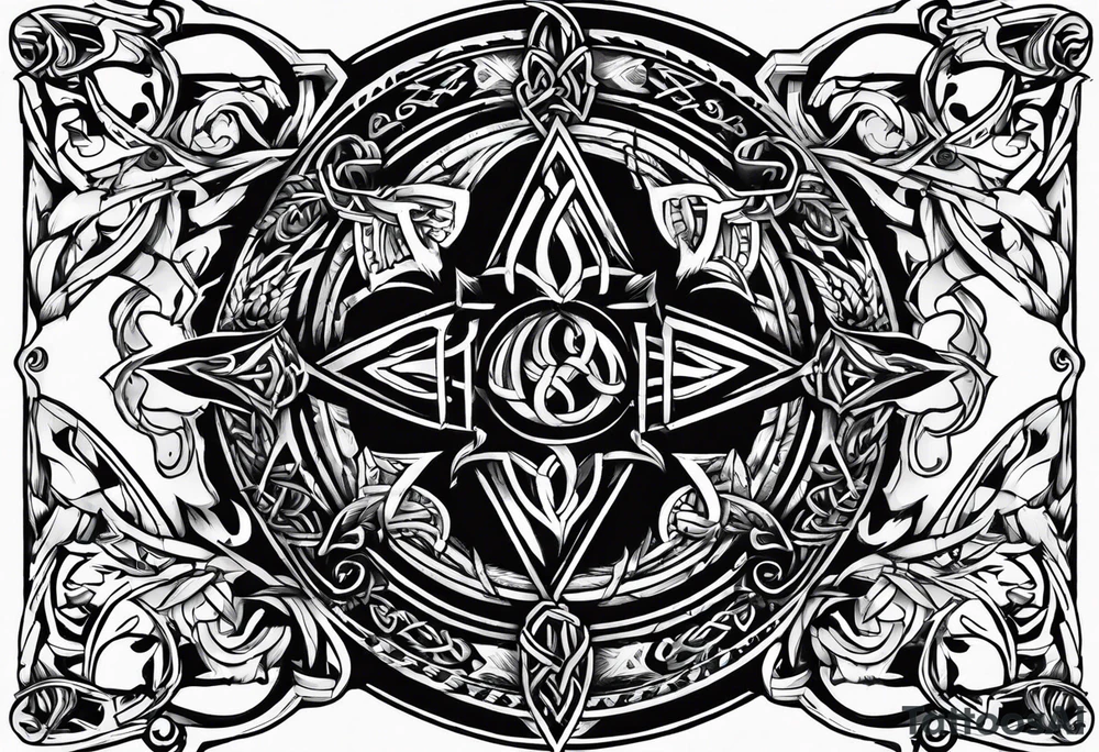 Nordic rune of viking warriors tattoo idea