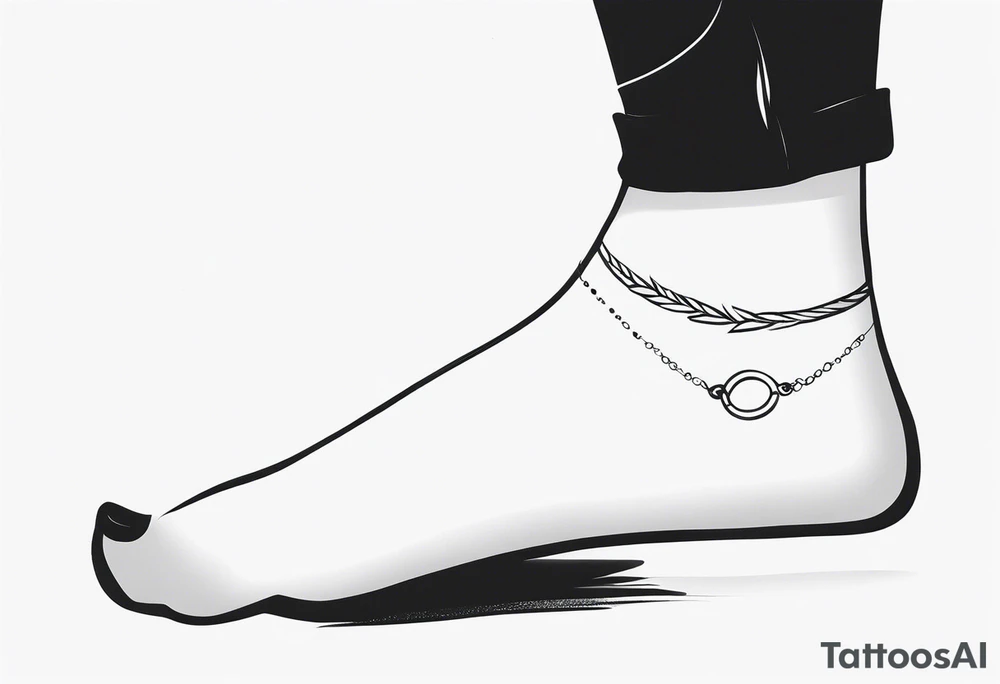 feminine ankle bracelet tattoo tattoo idea
