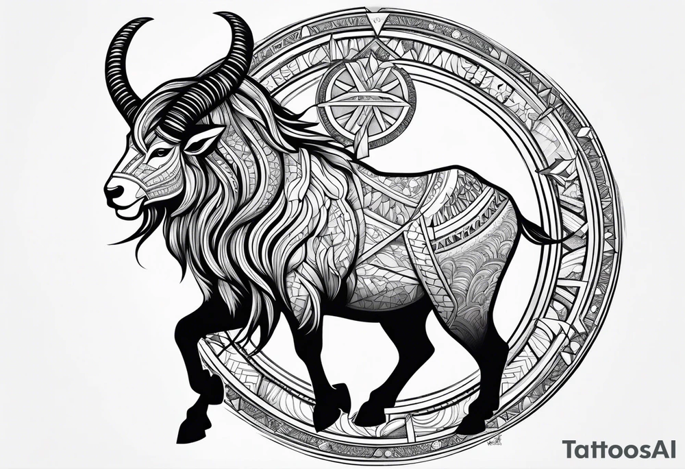 capricorn, one of one , African deities tattoo idea