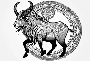 capricorn, one of one , African deities tattoo idea