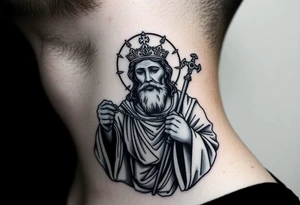 russian christian orthodox jesus xristos holding the russian orthodox thurible chains tattoo idea