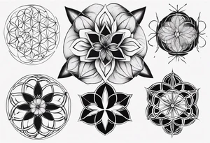 R and Y embedded in flower of life tattoo idea