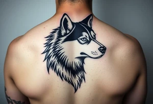 Majestic Siberian husky tattoo idea