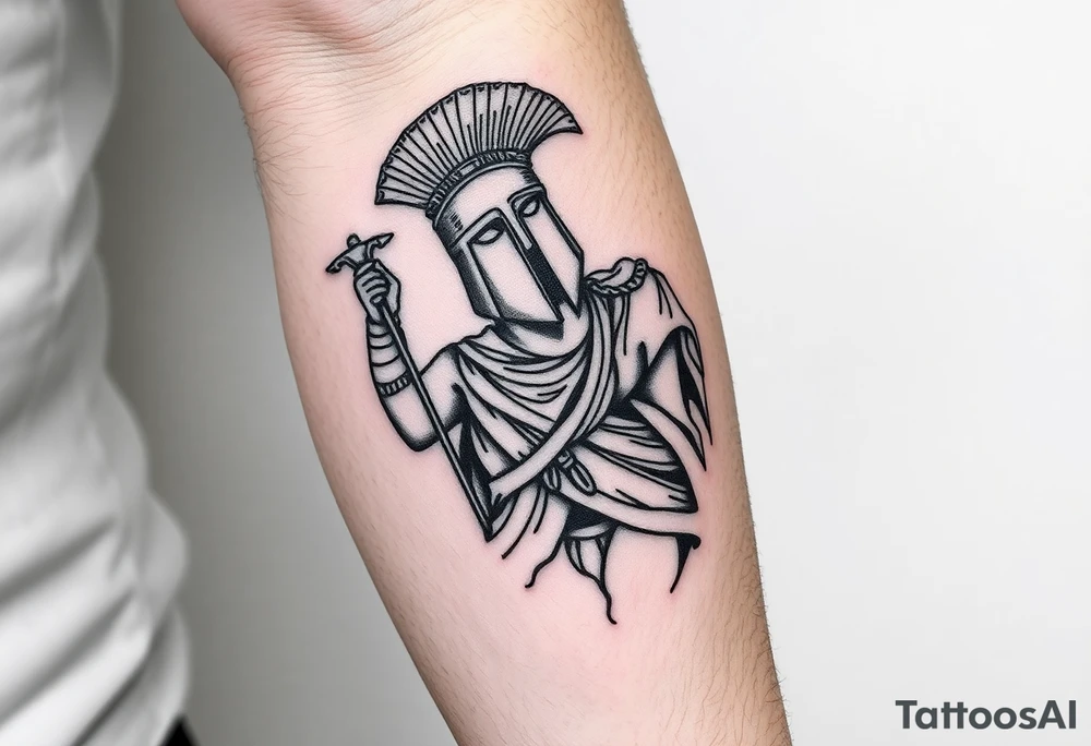 greek soldier tattoo idea