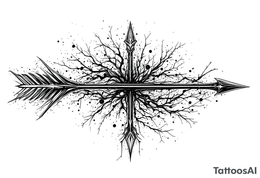 one  arrow  that look down tattoo idea