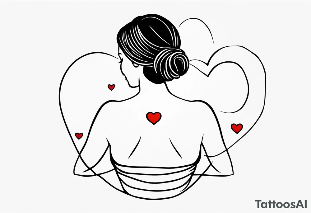 Create a lifeline tattoo. How heartbeats are. You call her bubs. With a few hearts around. tattoo idea