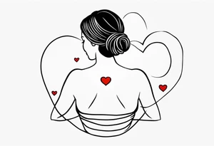 Create a lifeline tattoo. How heartbeats are. You call her bubs. With a few hearts around. tattoo idea