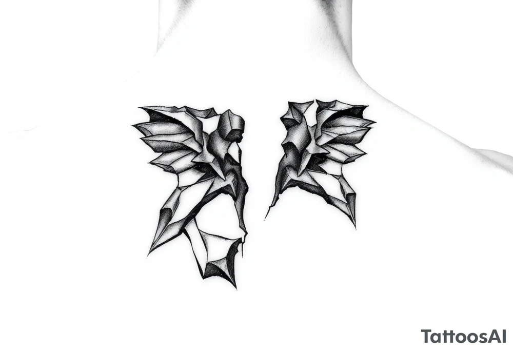 3d broken tattoo idea