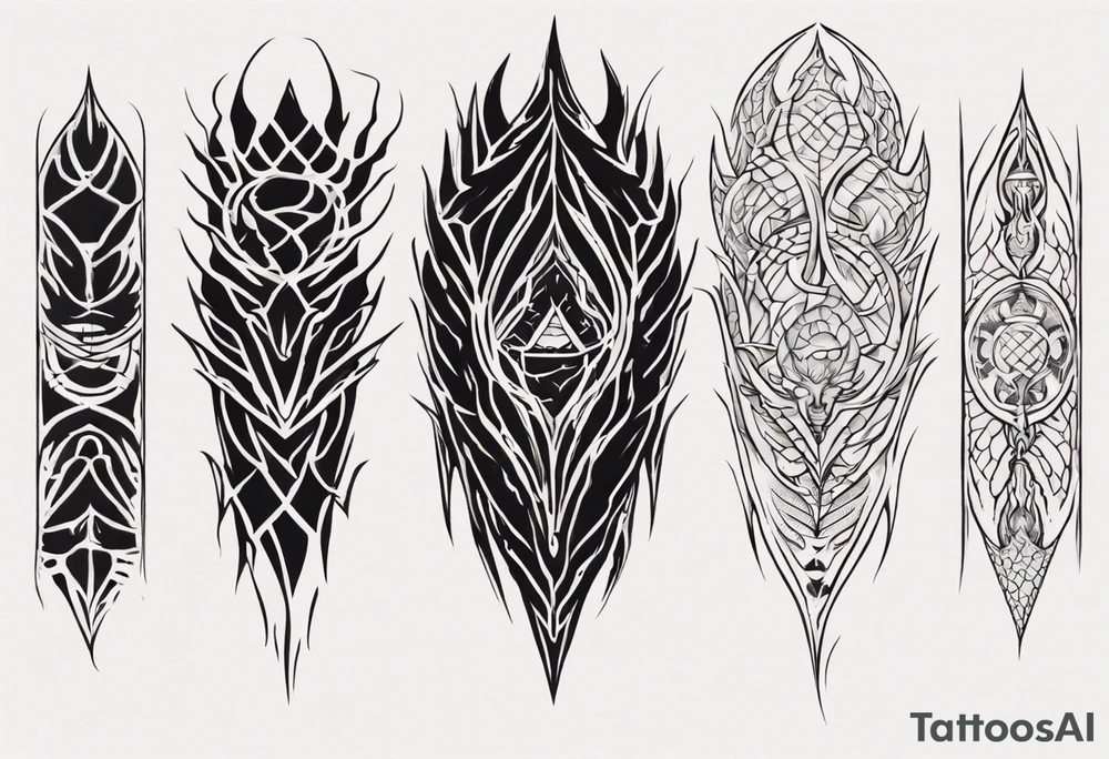 Dragon skin symmetrical tattoo idea