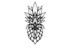 Majestic crown pineapple ,vagina, anus ,diamonds tattoo idea