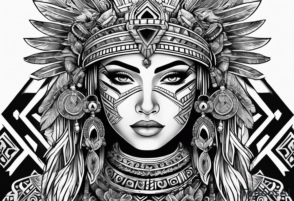Warrior Aztec princess, tattoo idea