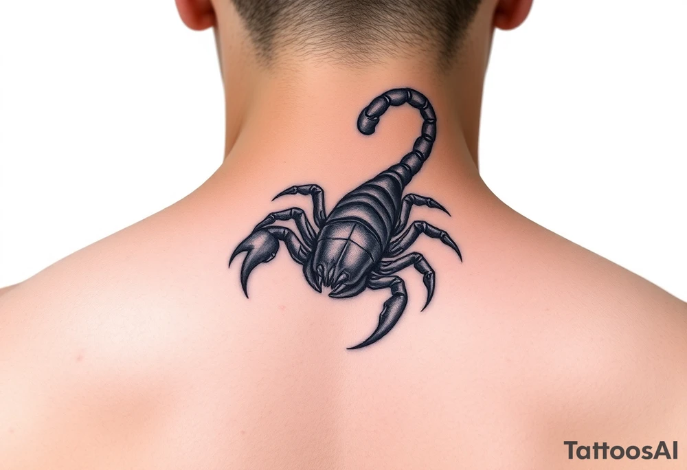 A mysterious scorpion neck tattoo tattoo idea