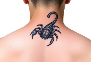 A mysterious scorpion neck tattoo tattoo idea