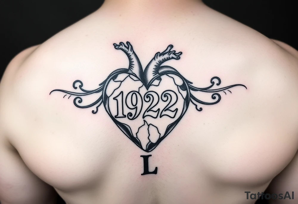 Heart with 192 in the middle and a L on the end tattoo idea
