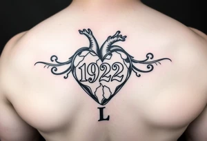 Heart with 192 in the middle and a L on the end tattoo idea