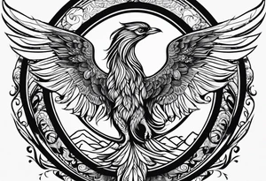 phoenix, lune bleu tattoo idea