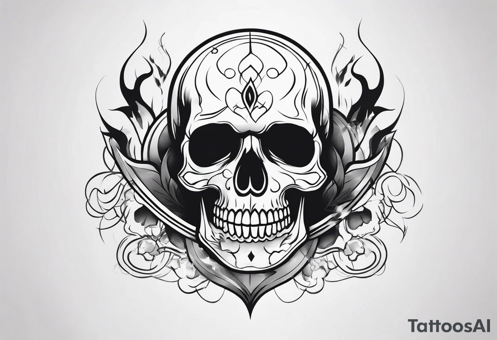 skull with smoke tattoo idea