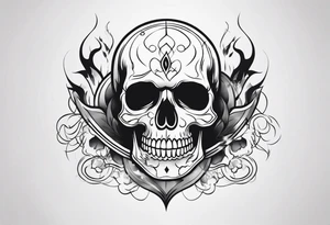 skull with smoke tattoo idea